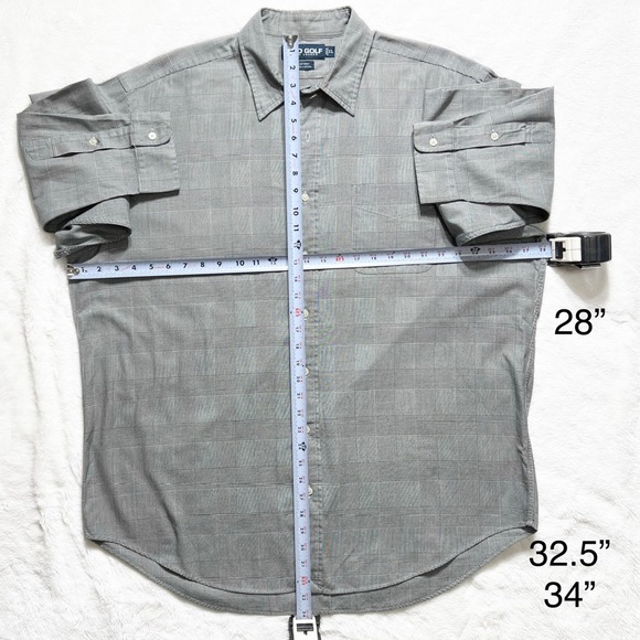 Polo Golf Mens Black White Plaid Long Sleeve Casual Work Buttondown Shirt - Picture 6 of 6